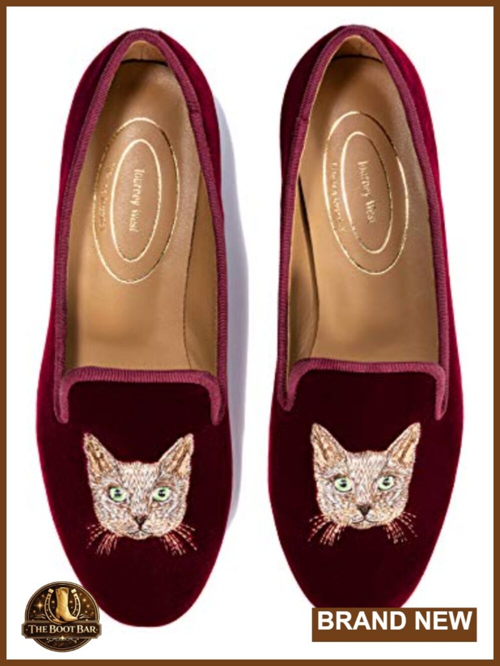Velvet Loafer Flats with Embroidery Slip-On Comfort Shoes for Women
